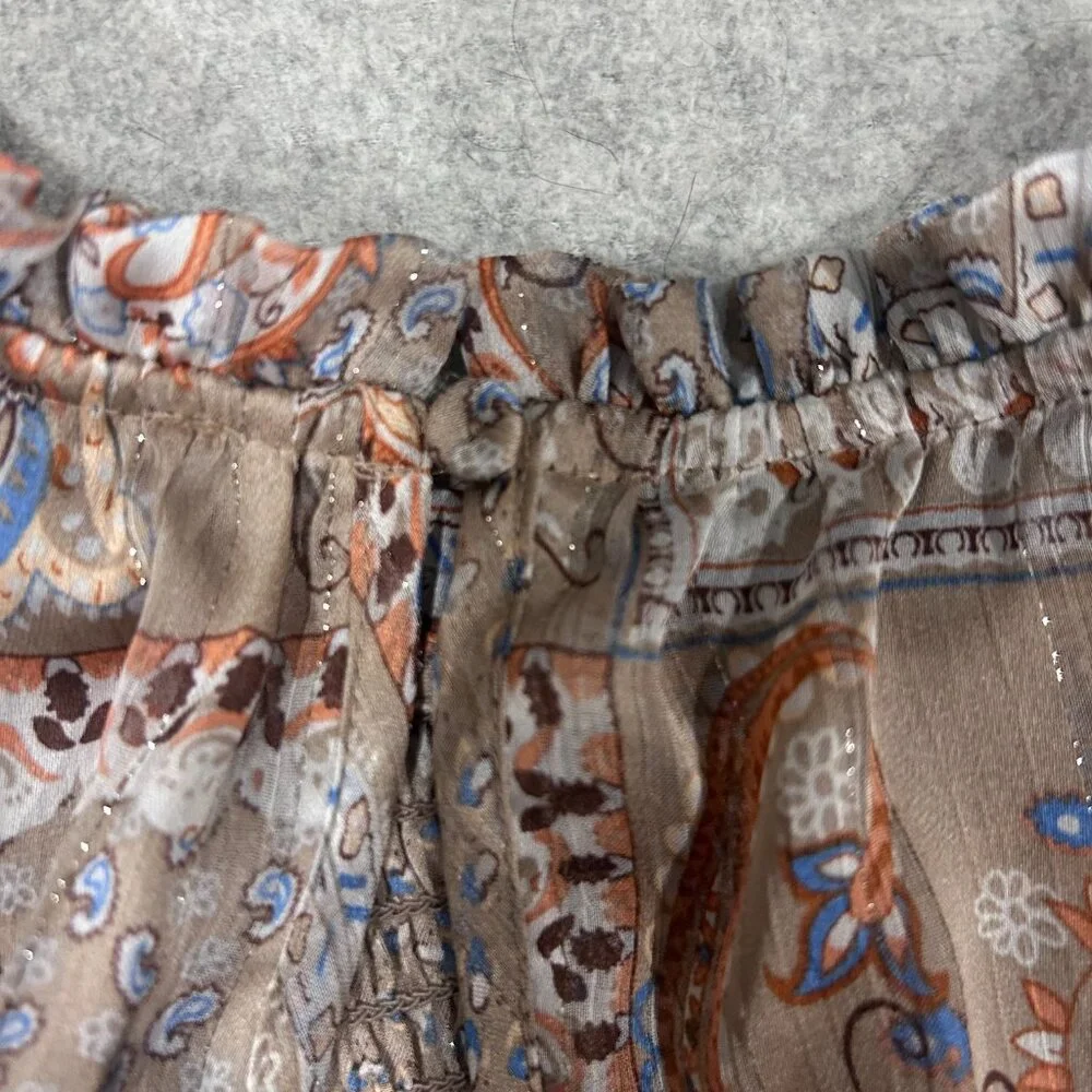 Rachel‎ Zoe Sleeveless Paisley Blouse Women’s Small Boho Smocked Top - Picture 6 of 6